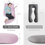 MOON PARK Pregnancy Pillows for Sleeping - U Shaped Full Body Maternity Pillow with Removable Cover - Support for Back, Legs, Belly, HIPS - 57 Inch - Purple - Cooling Cover