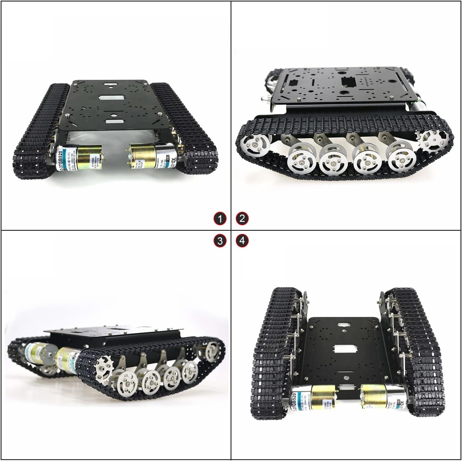 Professional Smart Shock Absorbing Robot Tank Car Chassis Kit with 2pcs DC Motors, Remote Control STEAM Robotic Platform Model for Obstacle Avoidance for Arduino Raspberry Pi DIY STM32 Microbit Python