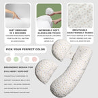 Pregnancy Pillow for Women - Full Body Maternity Pillow for Back & Hip Support, Removable Soft Cover for Side Sleeper Comfort