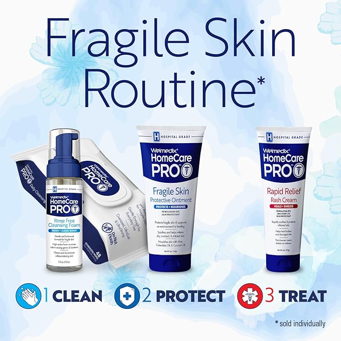 Welmedix Fragile Skin Protective Ointment Hospital Grade Healing Ointment, Barrier Cream & Skin Protectant w/Calendula for Treatment of Eczema, Psoriasis, Dermatitis, Bed Sores, Chafing (5oz Tube)