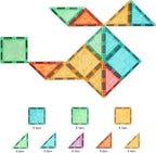 Magnetic Tiles,Magnet Building Blocks Construction Stacking Educational Toy Creative Playboard for Kids Ages 3+ (032 Pieces)