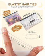 Hair Wax Stick & Styling Accessories - Smooths Flyaways for Kids & Women, 1000 Elastic Hair Ties, 1 Slick Back Hair Brush, 2 Hair Loop Styling Tools - Creates Ponytails & Braids for Teen Girls Gifts