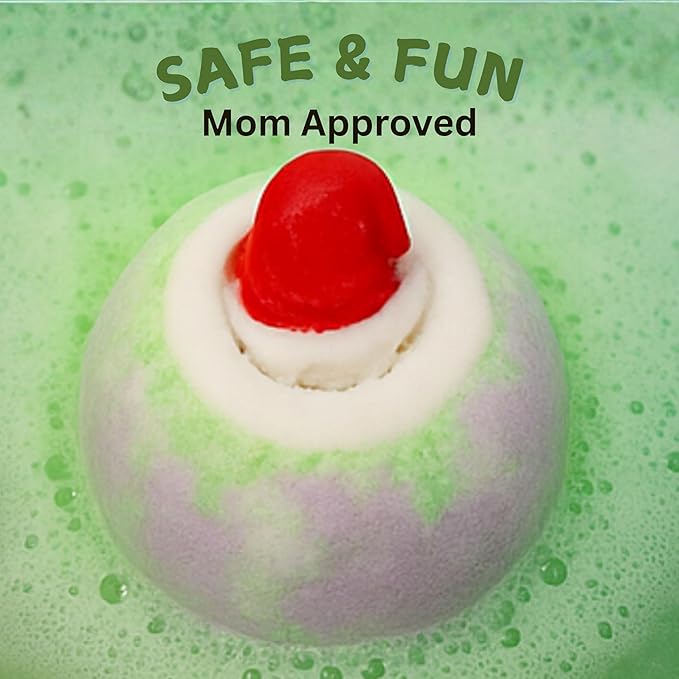 EvolutionUSA - Christmas Bath Bombs for Kids, Holiday Bath Bombs with Surprise Inside, Perfect Christmas Stocking Stuffers or Festive Holiday Bathombs Set, Natural & Hypoallergenic Bath Ball Set