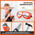 Kids Tool Set – Zealous 48 pcs Toddler Tool Set with Tool Box & Electronic Toy Drill, Pretend Play Kids Toys, Toy Construction Tools for Kids Ages 3,4,5,6,7,8 Years Old (A-Orange)