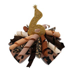 Sixth Birthday Hair Bow for Baby Girls 1 2 3 4 5 6 Years Sprinkle Decorations Party Hair Accessories for Six 6th Birthday Glitter Leopard Print like Cupcake