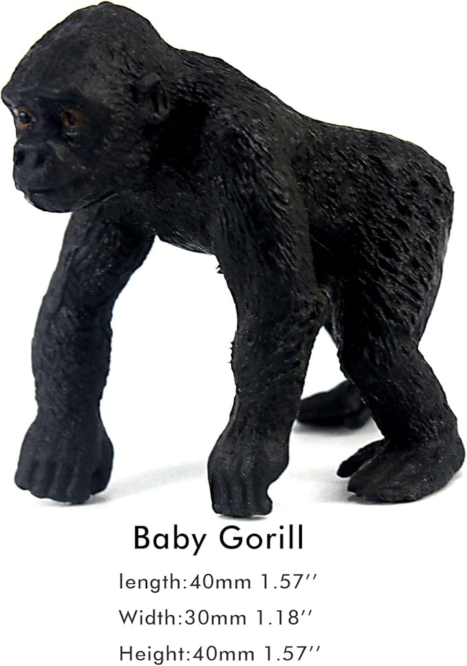 FUNSHOWCASE African Jungle Animals Baby Gorill Toy Figure Realistic Plastic Figurine Height 1.7-inch