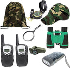 Outdoor Adventure Set for Kids - Camouflage Camping Exploration Toys with Walkie-Talkies - Backyard Explorer Gear for Boys and Girls
