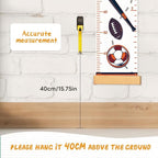 Personalized Name Growth Chart Wall Decor for Kids – Canvas Removable Height Chart Measuring Ruler 59" x 7.9" (Balls)