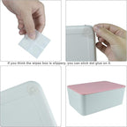 Diaper Wipes Dispenser, Tissue Storage Box Case, Wet Wipe Dispenser Holder with Lid for Home, Office, Cars (Pink)