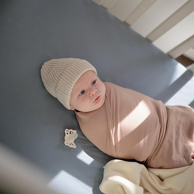 mushie Extra Soft Muslin Fitted MINI Crib Sheet | 24"x 38" (Tradewinds)