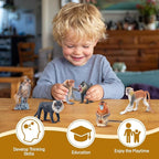 Toymany 15PCS Monkey Primates Figurines, Plastic Jungle Animals Set Included Tree Monkey Ape Tree Chimpanzee Gorilla Orangutan Toys for Kid Todllers