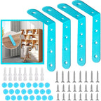 Anti Tip Furniture Anchors for Baby Pet Proofing,Furniture Wall Anchor Furniture Dresser Bookshelf Falling Prevention Device for Children (Blue)