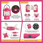 Kids Camping Set – an Outdoor Campfire Toy Set Featuring a Tent, Oil lamp, Stove, and More,Gift Idea for Girls Age 3+ Year Old Birthday Christmas