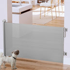 Cumbor 55" Wide Retractable Baby Gates for Doorways, Mom's Choice Award - Mesh Dog Gate for The House, One-Hand Opening Safety Child Gates for Stairs, Pet Puppy Fence Indoor & Outdoor, Gray