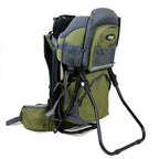 ClevrPlus Canyonero Camping Baby Backpack Hiking Kid Toddler Child Carrier with Stand and Sun Shade Visor, Army Green