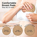 Organic Nursing Pads - 14 Washable Viscose Derived from Bamboo Breastfeeding Pads, Wash Bag, Reusable Breast Pads for Breastfeeding, Nipple Pads for Breastfeeding Essentials(Earth, M 3.9")