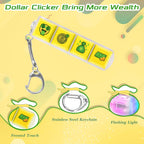 Keyboard Fidget Toys Adults Fidget Keyboard Clicker with LED Light Keychain Sensory Toys for Anxiety Stress Relief (GreenDollar, 4 in 1)