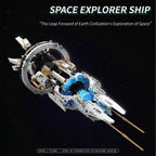 Space Station Building Set - 1583 Pieces with 8 Blue LED Lights & Motorized Parts, Creative Gift for Adults & Teens, Model Space Lovers Collection,85cm Display with Stand