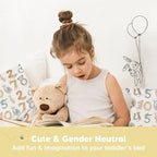 KeaBabies Toddler Pillow with Pillowcase, Jumbo 14X20 - Soft Organic Cotton Toddler Pillows for Sleeping - Machine Washable - Perfect for Travel, Toddler Bed Set (Wild Count)