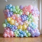 RUBFAC 129pcs Pastel Balloons Different Sizes 18 12 10 5 Inch, Macaron Rainbow Latex Balloon Arch Kit for Baby Shower Birthday Party Gender Reveal Garland Decoration