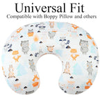 Nursing Pillow Cover Set 3 Pack Nursing Pillow Slipcovers for Moms Breastfeeding Moms, Ultra-Soft Stretchy Fit Standard Nursing Pillows Elephant Tiger,Fox & Grey