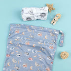 ALVABABY 2pcs Cloth Diaper Wet Dry Bags Waterproof Reusable with Two Zippered Pockets Travel Beach Pool Daycare Soiled Baby Items Yoga Gym Bag for Swimsuits or Wet Clothes LZD2122