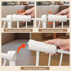 Extra Wide Baby Gate with Door Pressure Mounted 52.76-57.48 Inch,Child Baby Gates for Doorways No Drilling,Walk Through Dog Gate Indoor for The House Kitchen Stairs,White