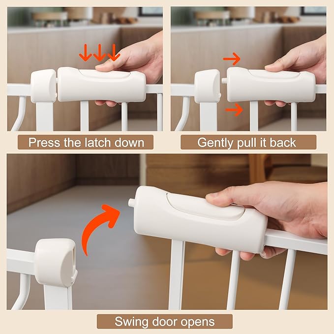 Extra Wide Baby Gate with Door Pressure Mounted 57.48-62.20 Inch,Child Baby Gates for Doorways No Drilling,Walk Through Dog Gate Indoor for The House Kitchen Stairs,White