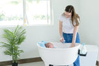 Luxury Baby Bathtub with Wooden Stand – 3-Stage Convertible, Ergonomic & Back-Saving Design