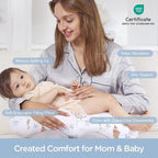 Little Grape Land Nursing Pillow, Breastfeeding Pillows, Baby Support Pillow for Nursing, Bottle Feeding, Tummy Time with Machine Washable Cover & Breathable Filling(Shells)