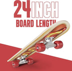 24 inch Rude Boyz Mini Cruiser Skateboard - Aluminium Trucks - Kids Skateboard Ages 5-8 Beginner - Skateboards for Kids