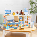 Melissa & Doug Wooden Cool Scoops Ice Creamery Play Food Toy Wooden Pretend Play Frozen Treats for Toddlers, Preschoolers, Boys and Girls - FSC-Certified