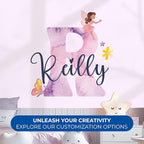 CRYPTONITE Custom Stickers Name & Initial for Fairy Decor I Fairy Pink Room Decor for Girl Bedroom Decor I Personalized Fairy Wall Decals for Little Girl Room Decor I Multiple Size Options (D. Fairy)