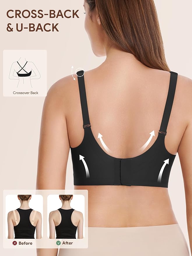 Angelhood Nursing Bras for Breastfeeding, Seamless Wireless Comfort Push up Lace Nursing Maternity Bralette for Pregnancy