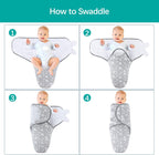 Biloban Baby Swaddles 0-3 Months for Boy Girls, Warm Quilted Baby Swaddle, Newborn Swaddle, Adjustable Swaddle Blanket, Lovely Grey Hearts, 1 Pack