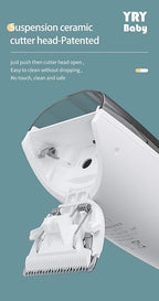 YRY Smart Vacuum Baby Hair Clipper, IPX7 Waterproof, Child Safe, 2 Isolated Motors, White