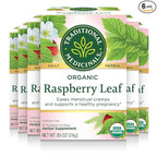 Traditional Medicinals Organic Raspberry Leaf Tea, Supports Healthy Pregnancy and Soothes Menstrual Cramps, (Pack of 6) - 96 Tea Bags Total
