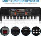 M SANMERSEN Piano for Kids with Microphone, Keyboard Piano for Beginners Electronic Keyboard 61 Keys with Dual Speakers/LED Display/AUX-in Jack/Music Stand Piano Toys for Boys Girls Ages 3-12