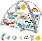 The Peanutshell Unisex Baby Play Gym & 7-in-1 Play Mat - Playmat Baby Toys 0-6, 6-12 Months Tummy Time Mat with Hanging Toys, Soft Padded for Newborns, Infants - Montessori Elephant