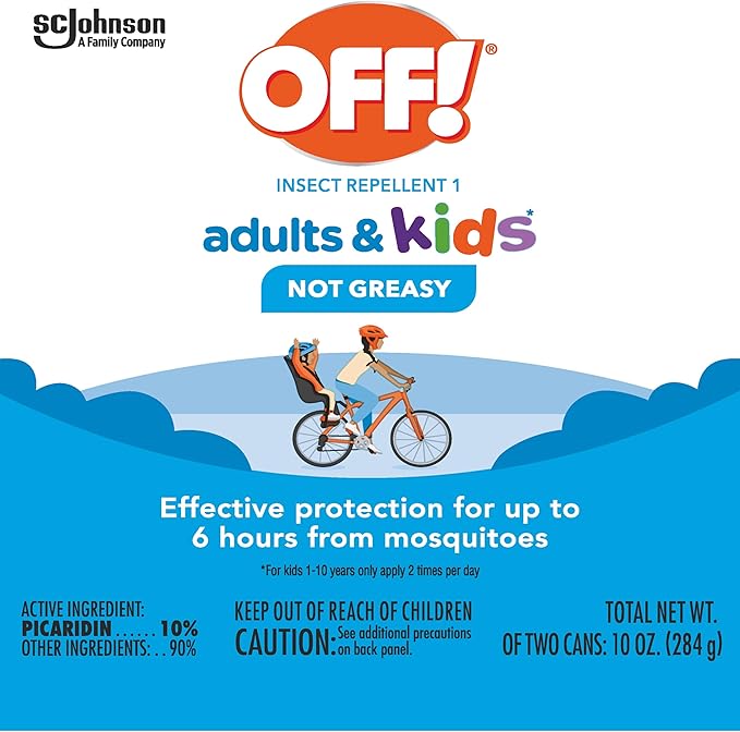 OFF! Insect Repellent Aerosol for Adults & Kids, Fragrance-Free Bug Spray for Everyday Protection from Mosquitoes and Ticks, 5 oz, Pack of 2