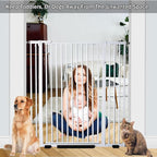 55.1 Inch Tall Baby Gate Auto Close Dog Gate Adjustable 29.92"- 43" Wide Pressure Mounted Walk Through Swing Pet Gate for Doorways (White, 29.92" - 43")