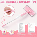 Pink Mini Spray Mop for Toddler-Girls Montessori Cleaning Toy That Real Spray Water,Pretend Playhouse Essentials for Girls Ages 3-8,Toddler Educational Housekeeping Set