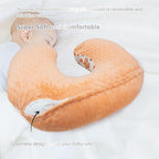 LAT Nursing Pillow for Breastfeeding with Removable Minky Cover,Ergonomic Breast Feeding Pillows for Mom and Baby,Machine Washable(Flowers+Orange)