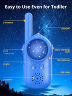 Walkie Talkies for Kids Rechargeable, 3 4 5 Year Old Boy Girl Gifts, 2 Pack Birthday Gifts for 3 4 5 6 7 8 Year Old Boys, Toddler Toys for Indoor Outdoor Games