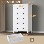 Tall 5-Drawer Dresser, Modern Wooden Storage Chest of Drawers, Dresser TV Stand, Wood Drawer Organizer with Metal Handles for Bedroom, Living Room, Hallway