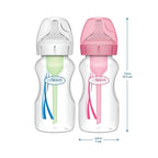 Dr. Brown's Natural Flow Anti-Colic Options+ Wide-Neck Baby Bottles 9 oz/270 mL,with Level 1 Slow Flow Nipple,4 Count,0m+