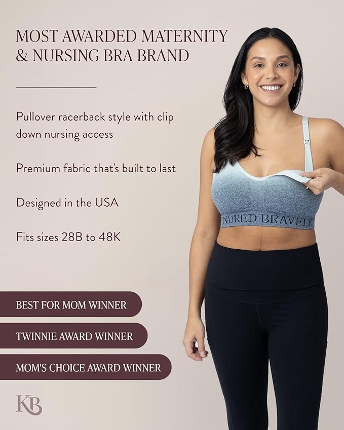 Kindred Bravely Sublime Nursing Sports Bras for Breastfeeding, Soft & Stretchy Maternity Bra