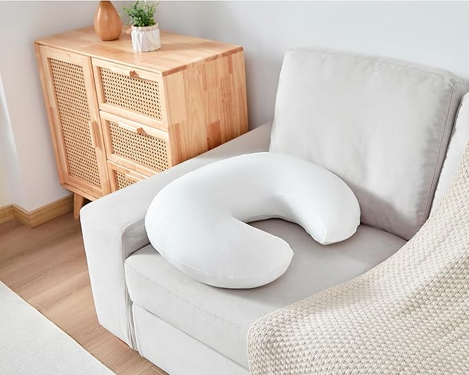 Nursing Pillow, Plus Size Breastfeeding Pillow Original Support for Baby Boys Girls Breastfeeding Essentials, with Removable Soft Cotton Cover (White, Standard (23.62 * 18.11 * 5.91 Inches))
