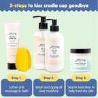 Tubby Todd Baby Cradle Cap Solution - The Bye-Bye Cradle Cap Kit - Cradle Cap Gel 1.8 Oz, Shampoo + Body Wash 8.5 Oz, Lotion 8.5 Oz, All Over Ointment 3.5 Oz, & Cradle Cap Brush - Fragrance-Free