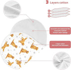 4 Pack Muslin Burp Cloths Golden Dogs Paw Prints White Cotton Baby Burp Cloths Ultra Absorbent and Soft Thick Burping Cloth for Newborn Boys Girls 22x11 Inch